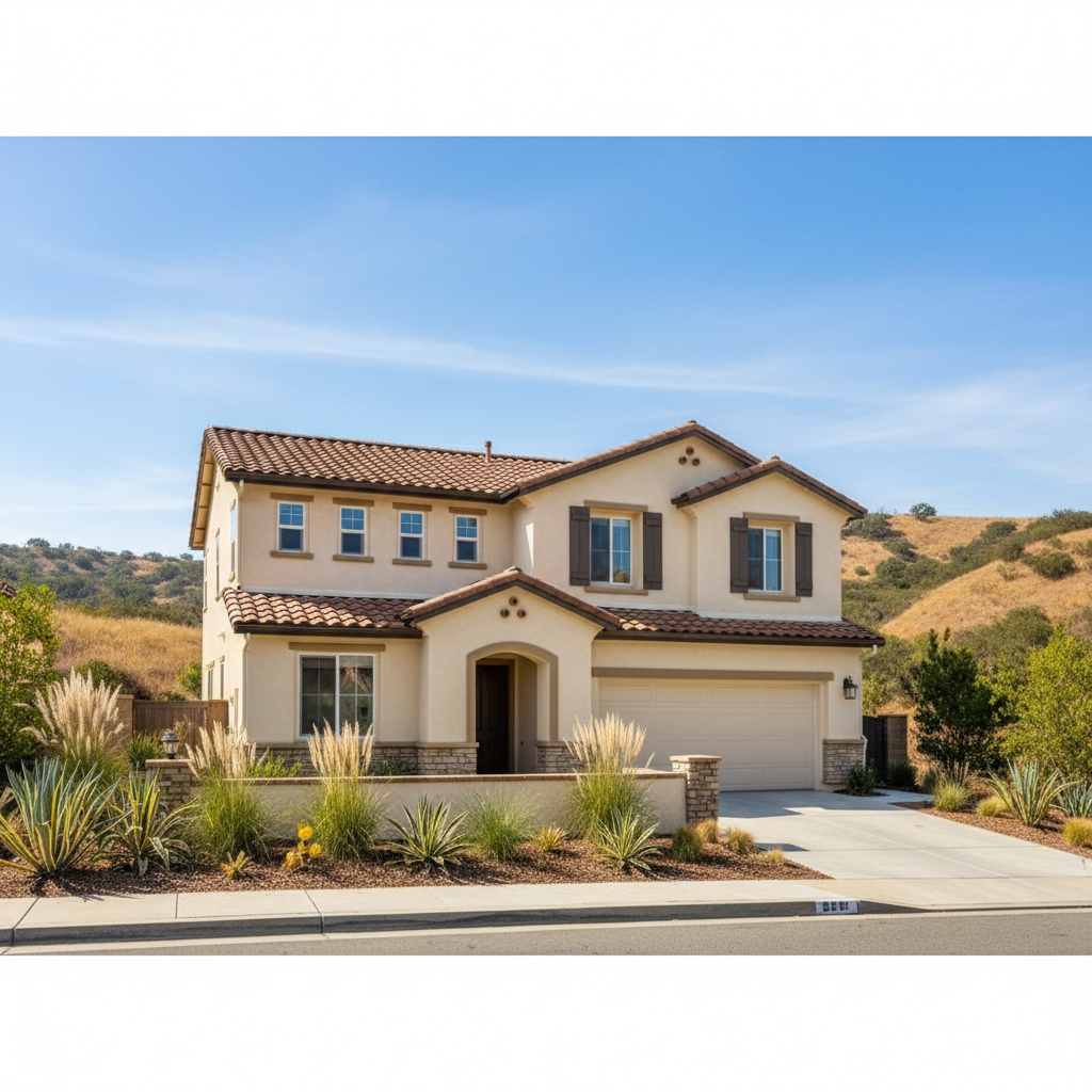 Completed stucco painting work at a residential property in Chino Hills, CA