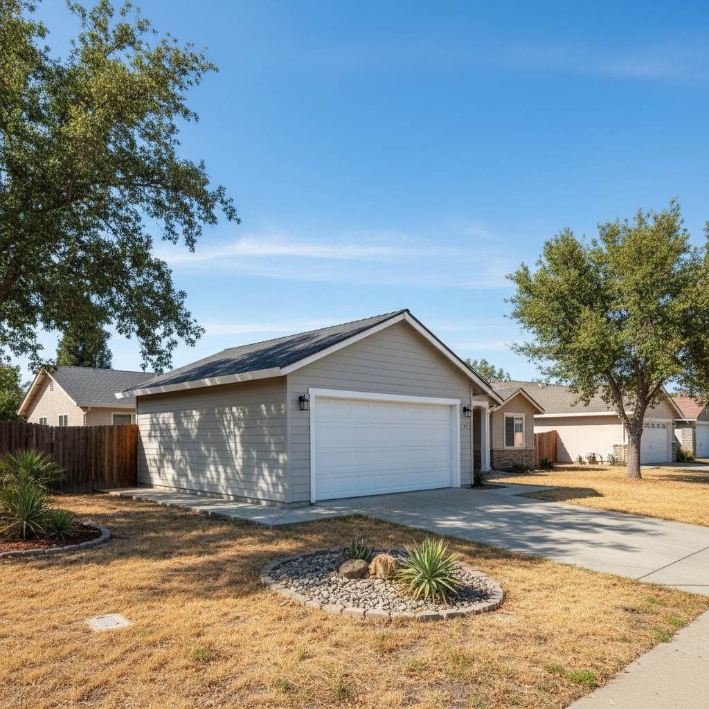 Completed garages work at a residential property in Tracy, CA