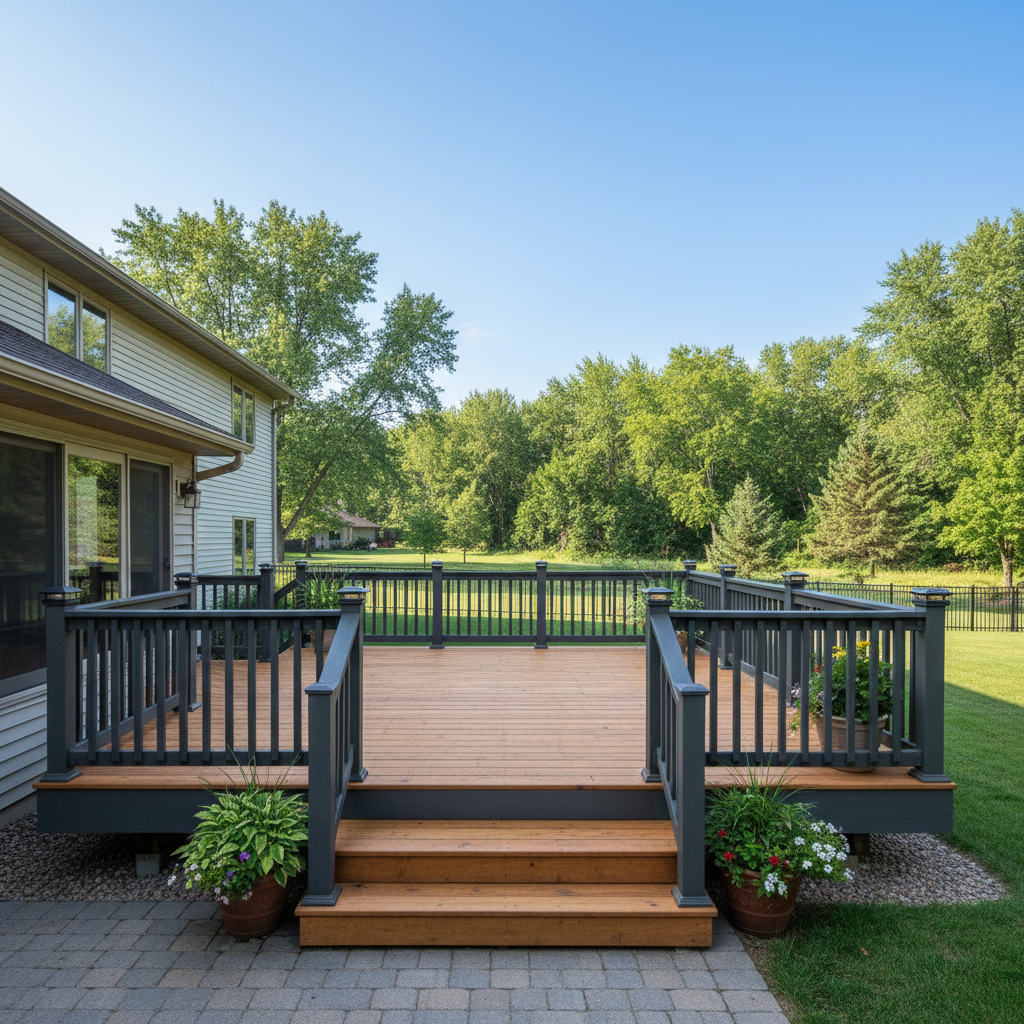 Completed deck painting & staining work at a residential property in Medina, MN