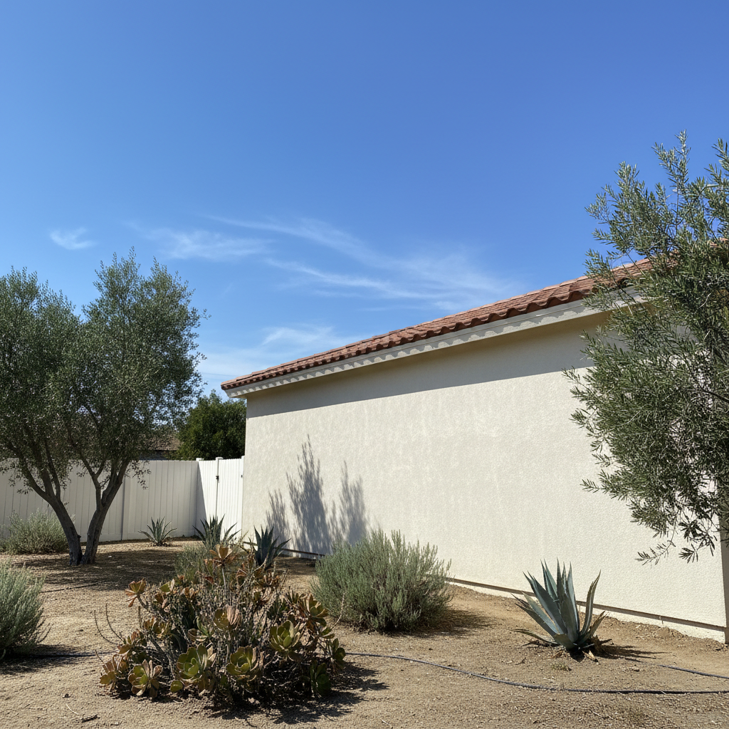 Completed residential stucco work at a residential property in Claremont, CA