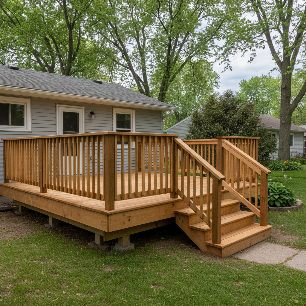 Completed deck repair work at a residential property in Minneapolis, MN