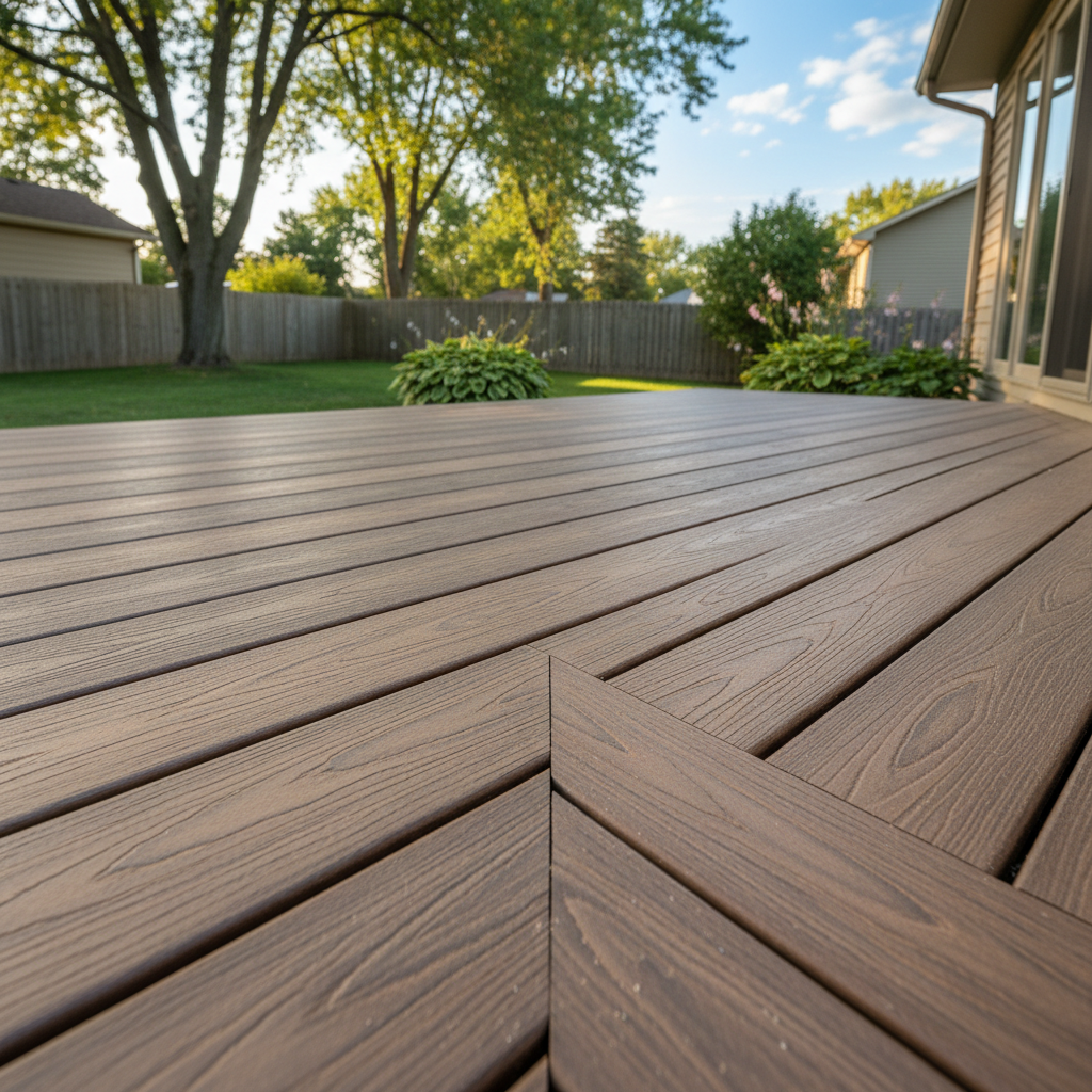 Completed trex decks work at a residential property in St Paul, MN