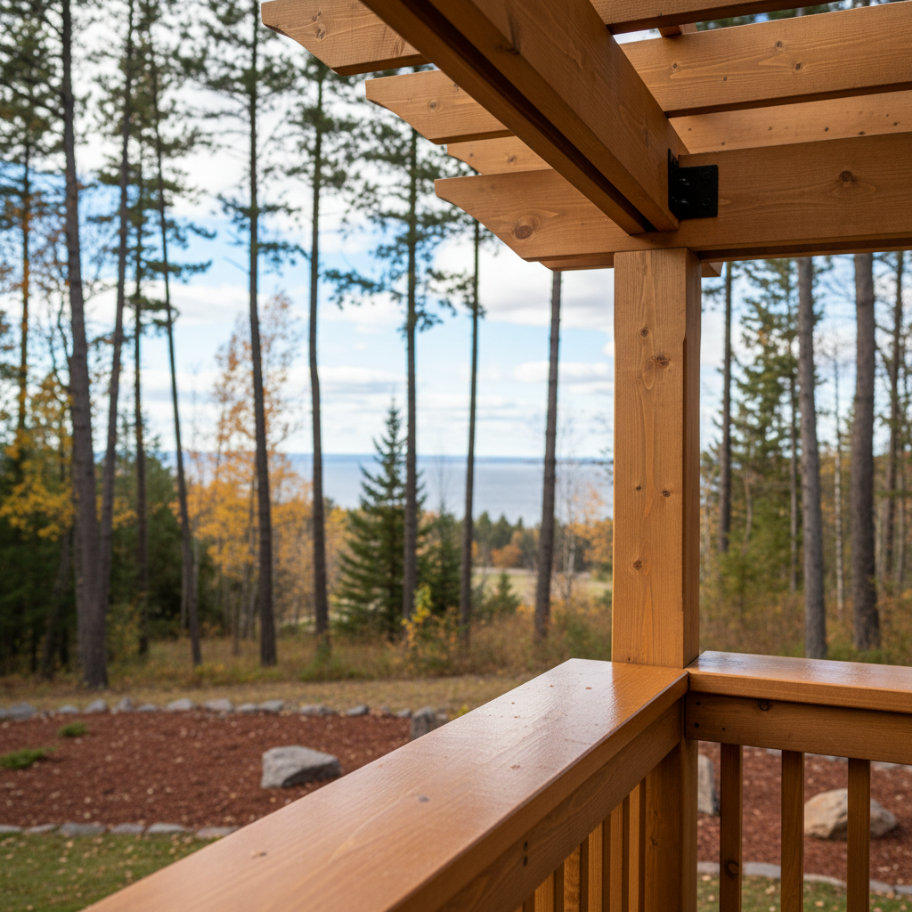 Completed pergola construction work at a residential property in Duluth, MN