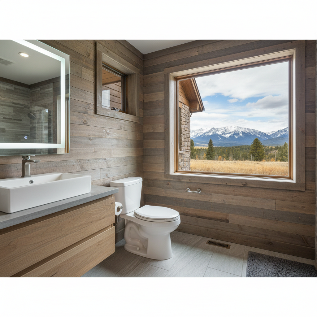Completed toilet installation work at a residential property in Big Sky, MT