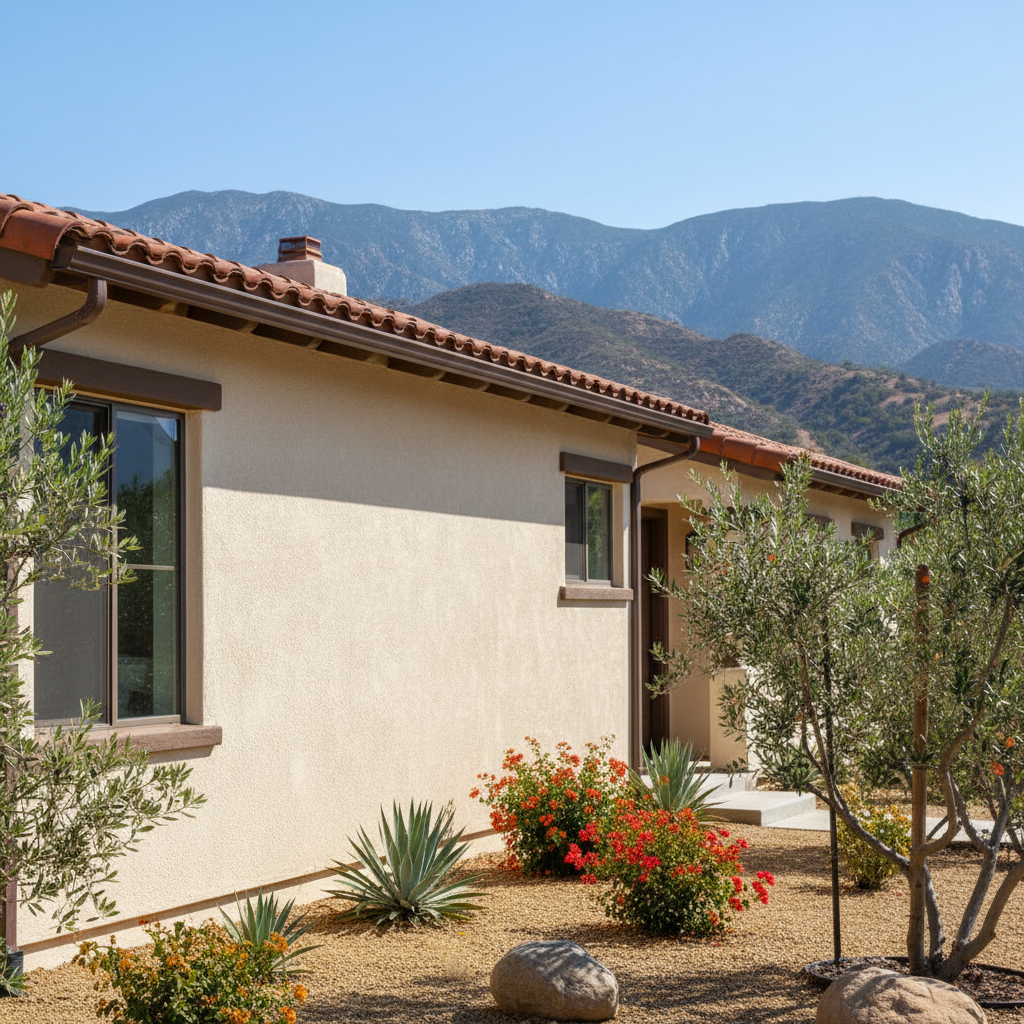 Completed residential stucco work at a residential property in Claremont, CA