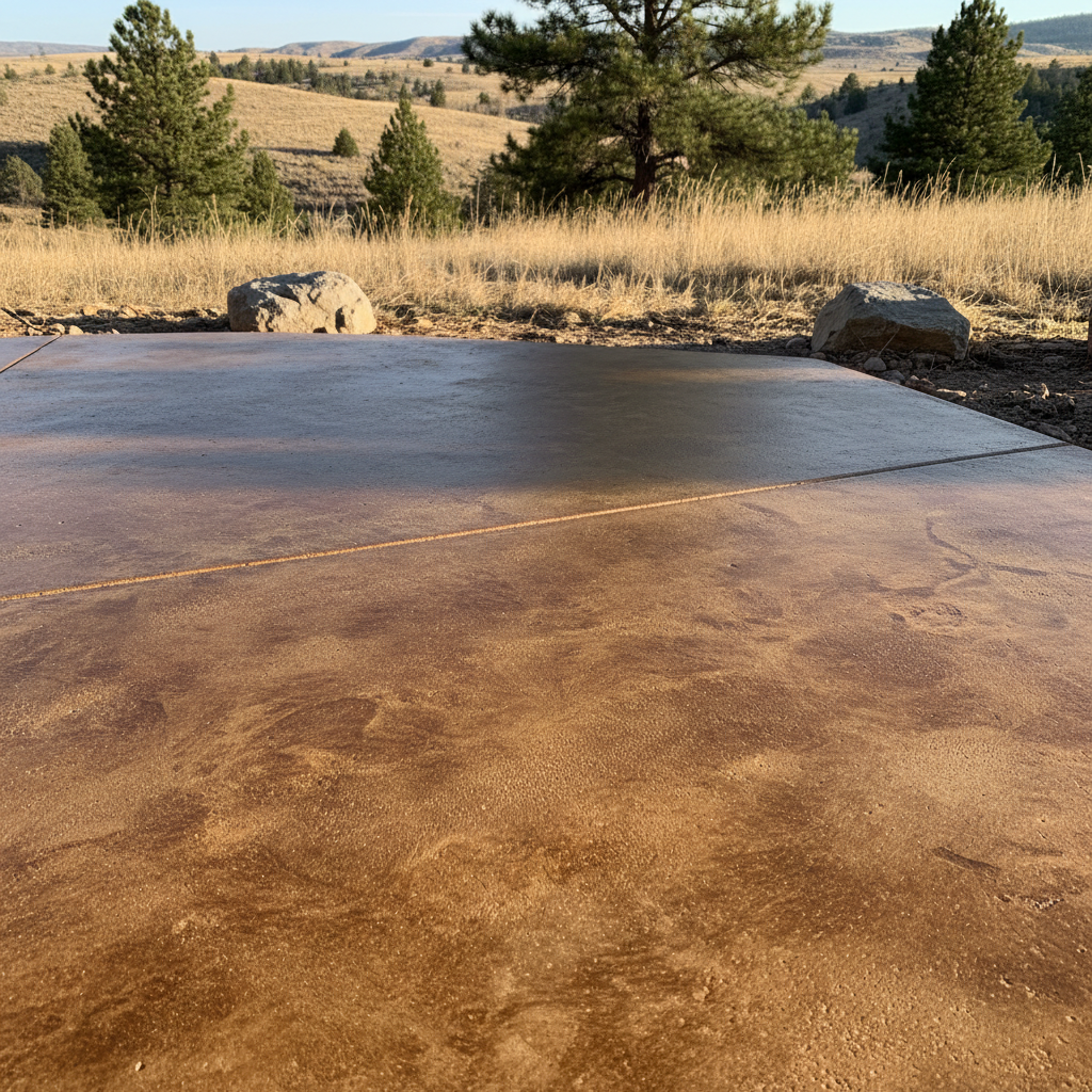 Completed concrete staining work at a residential property in Billings, MT