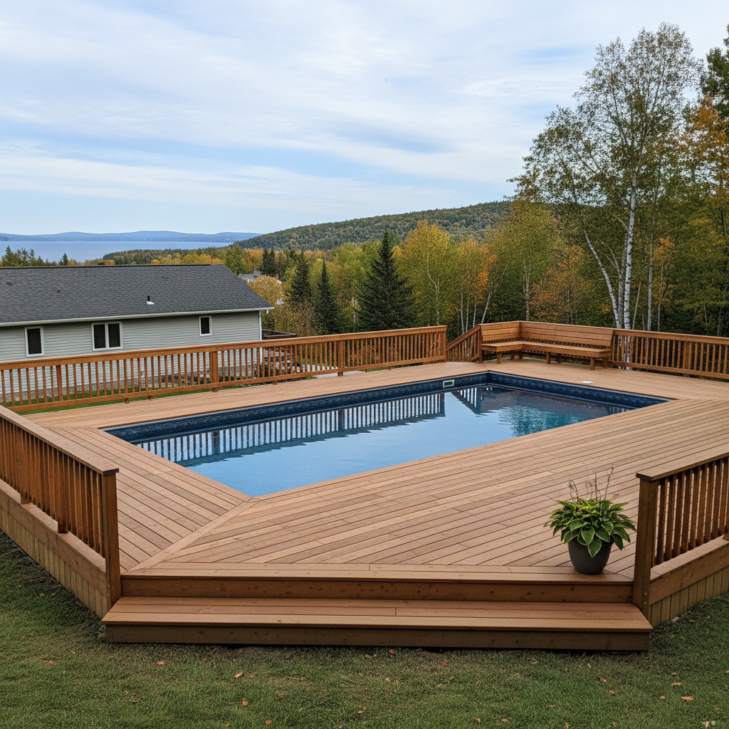 Completed pool decks work at a residential property in Duluth, MN