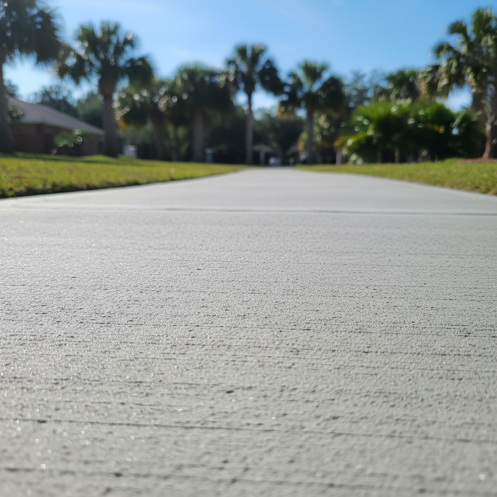 Completed concrete sidewalks work at a residential property in Gulfport, MS