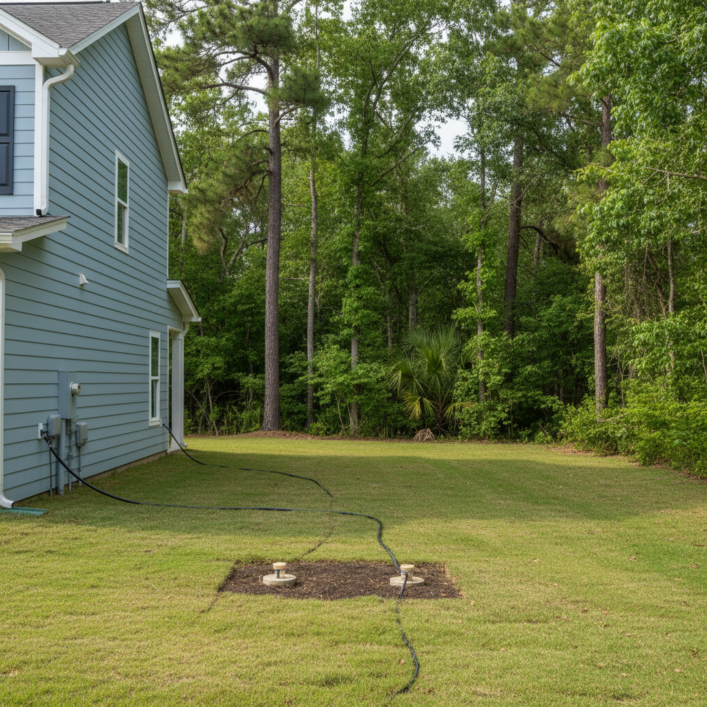 Completed geothermal drilling work at a residential property in Gulfport, MS