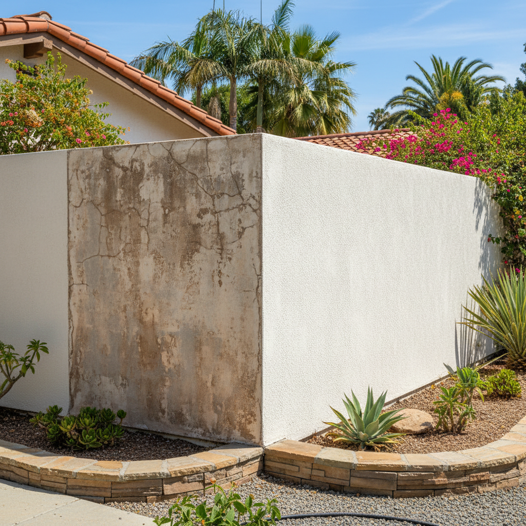 Completed stucco replacement work at a residential property in Beverly Hills, CA