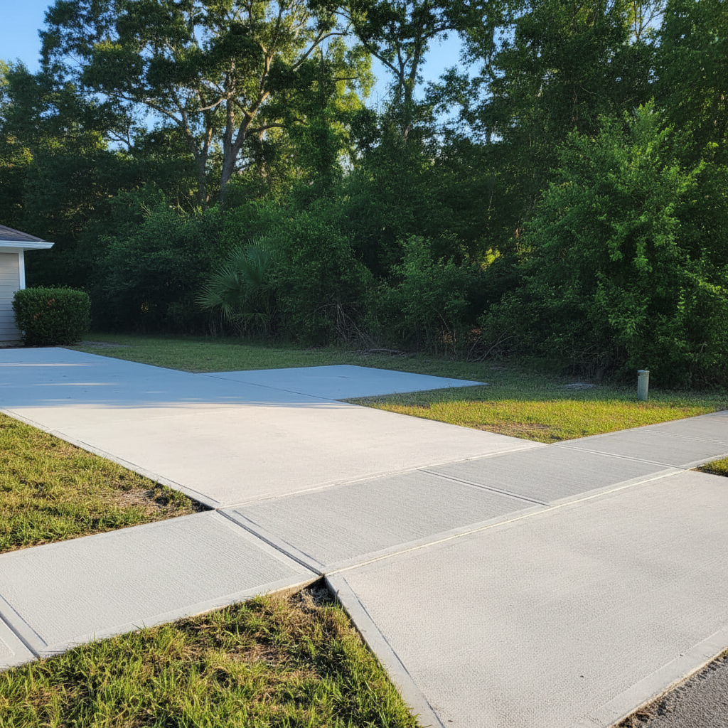 Completed concrete repair work at a residential property in Gulfport, MS