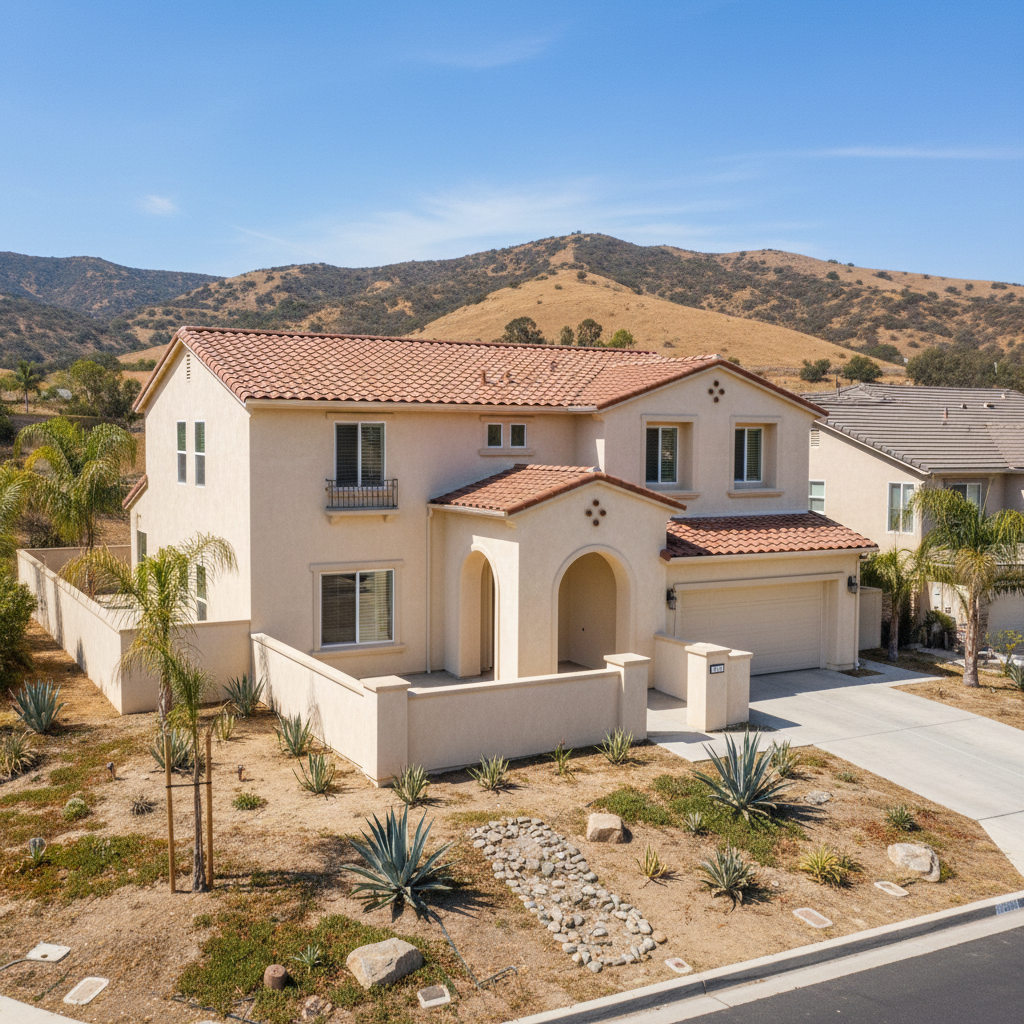 Completed commercial stucco work at a residential property in Chino Hills, CA