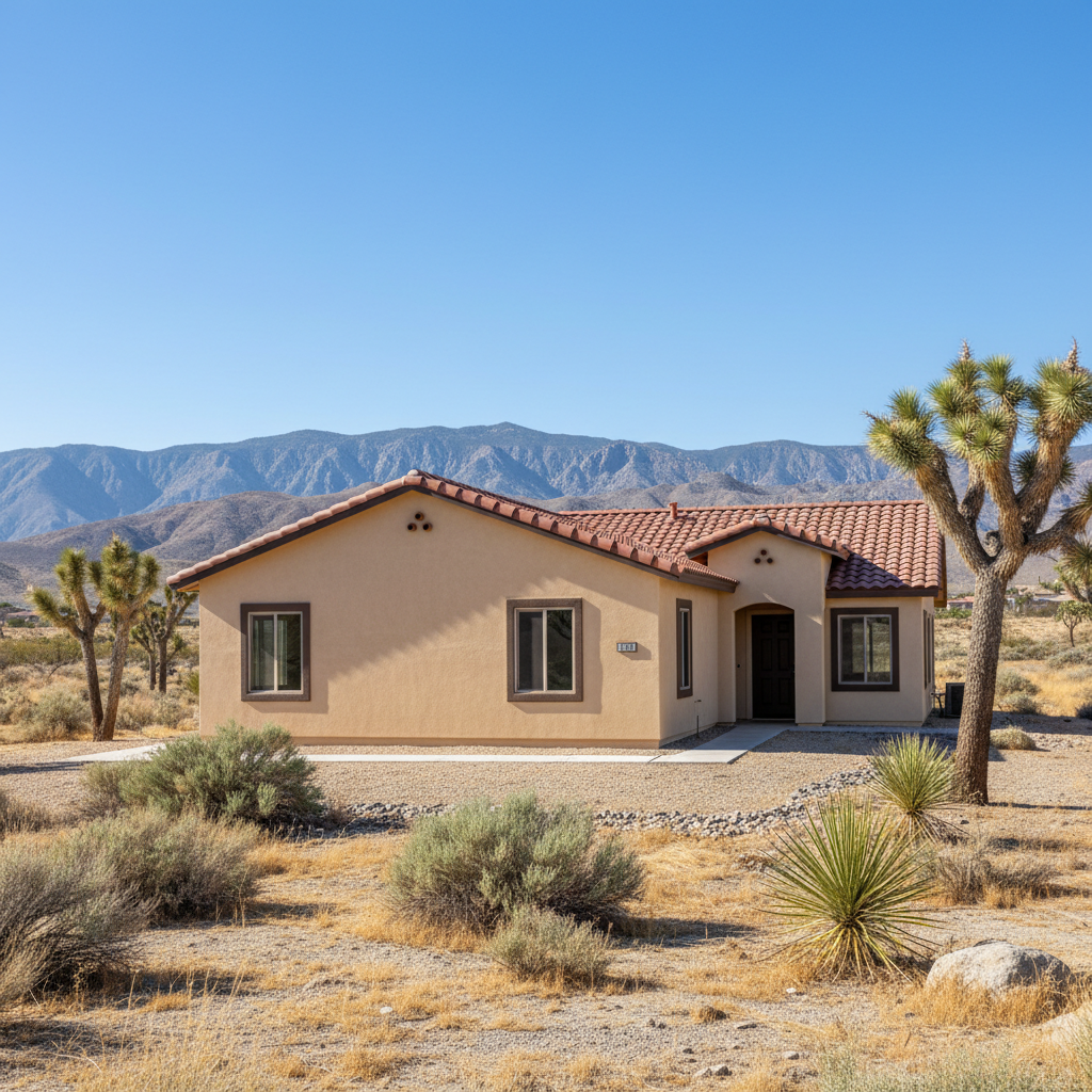 Completed stucco painting work at a residential property in Palmdale, CA