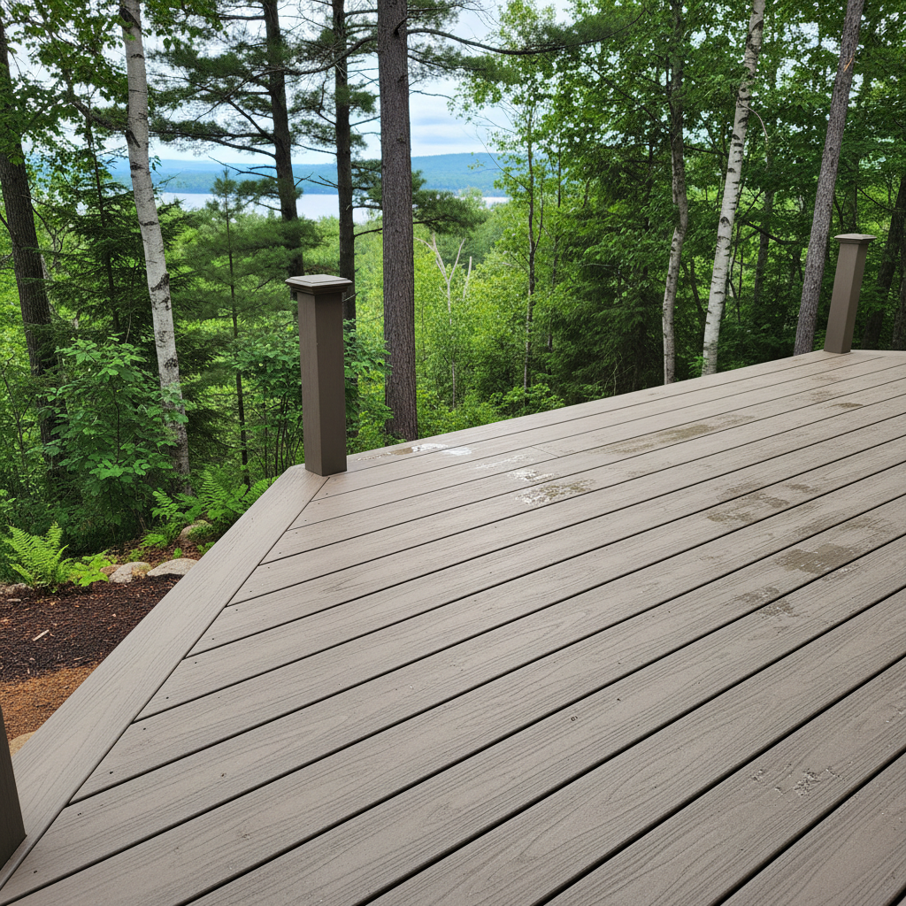 Completed trex decks work at a residential property in Duluth, MN