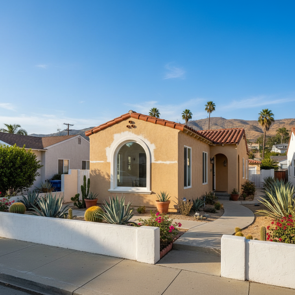 Completed stucco repair work at a residential property in Burbank, CA