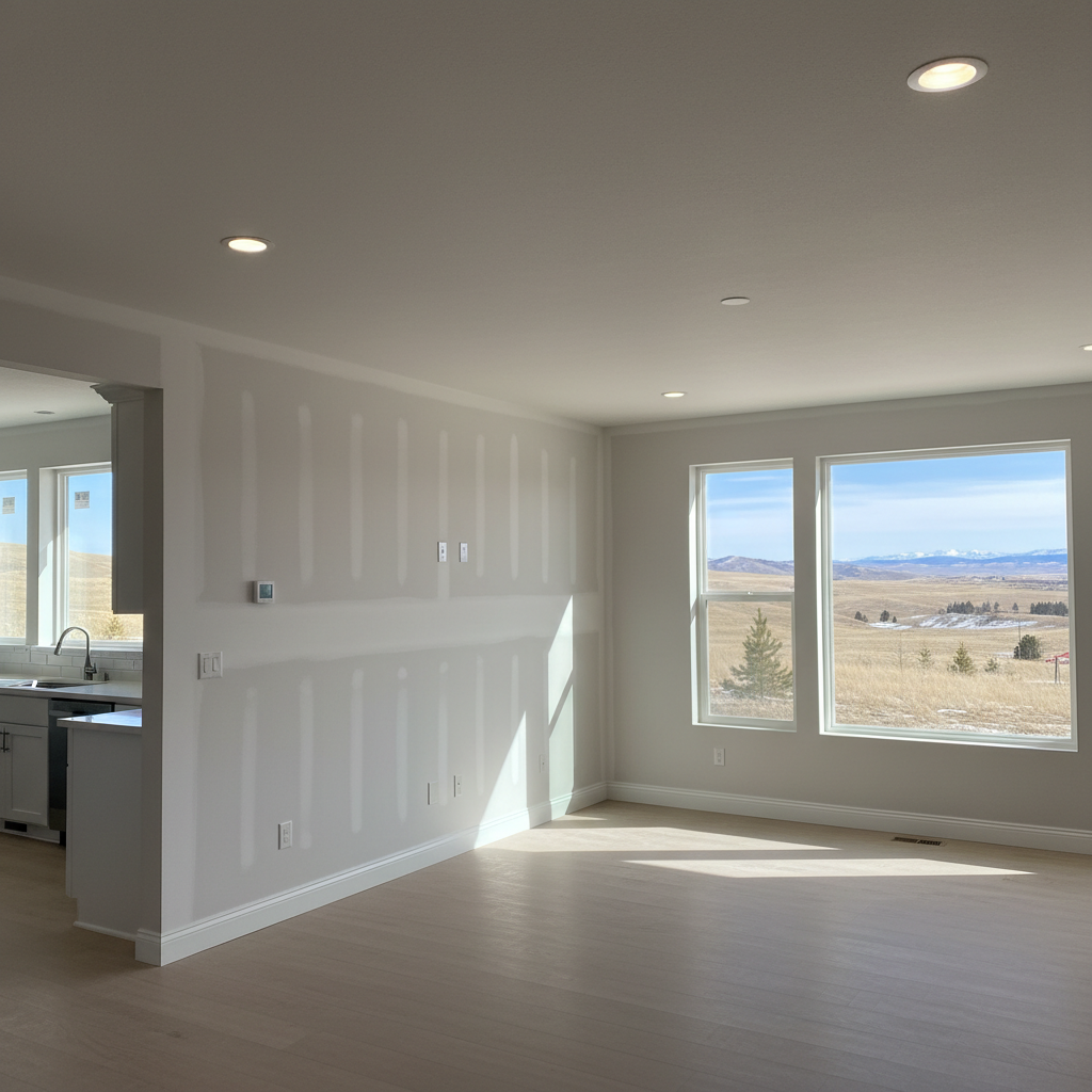 Completed drywall installation work at a residential property in Billings, MT
