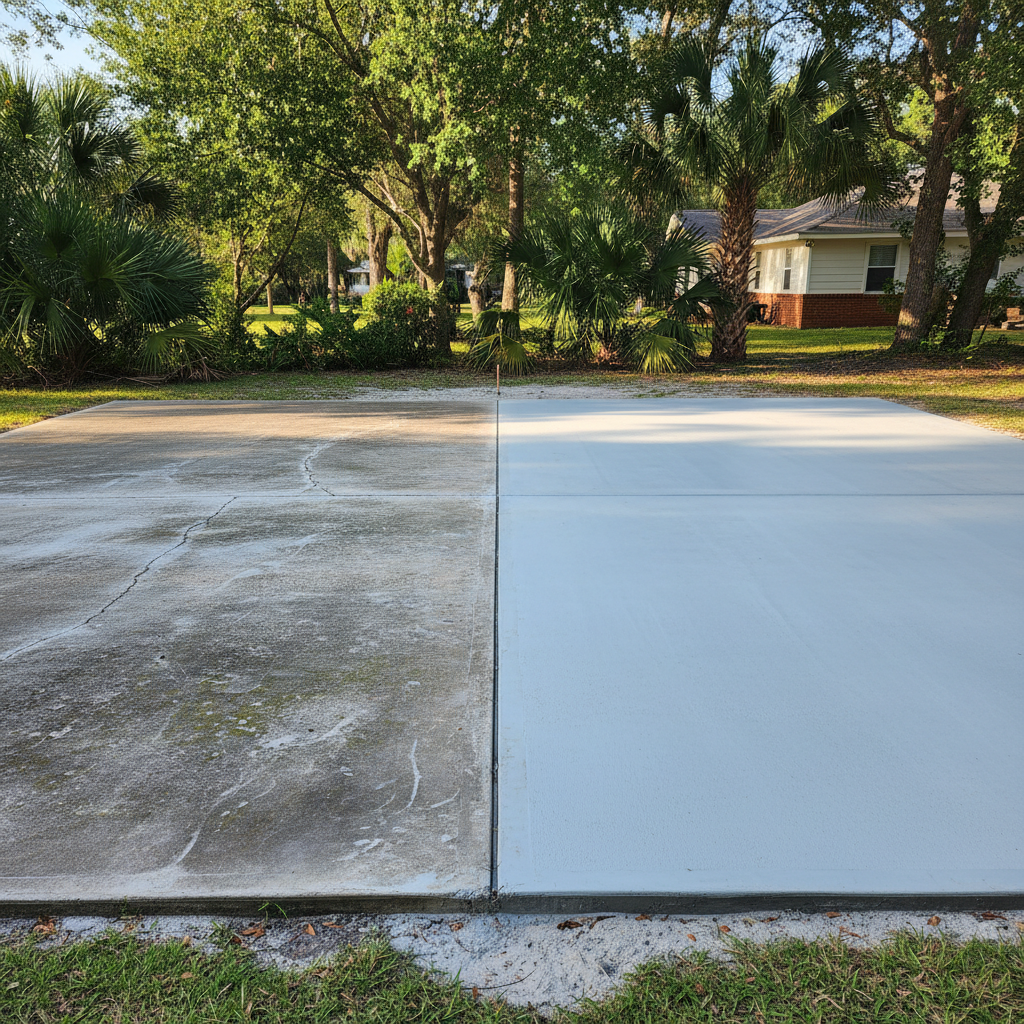 Completed concrete flatwork work at a residential property in Gulfport, MS