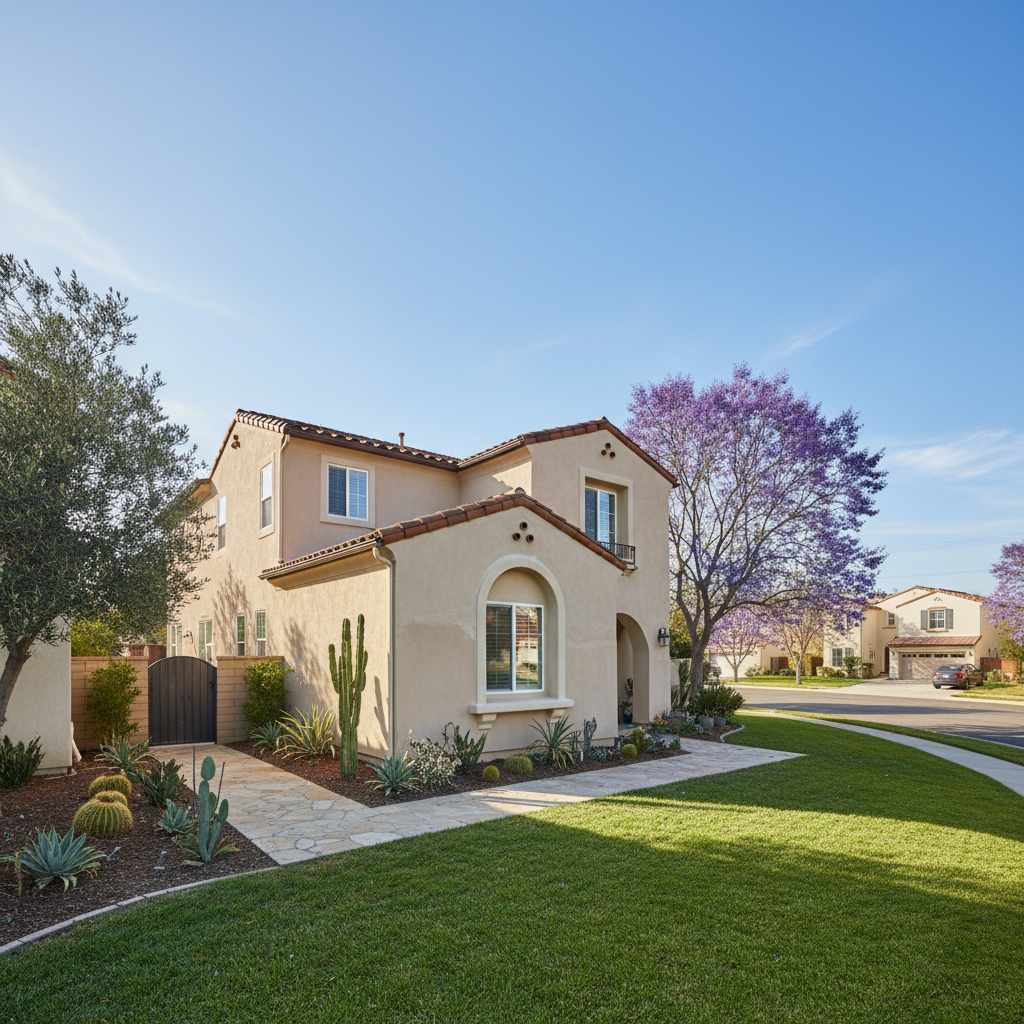 Completed stucco repair work at a residential property in Burbank, CA