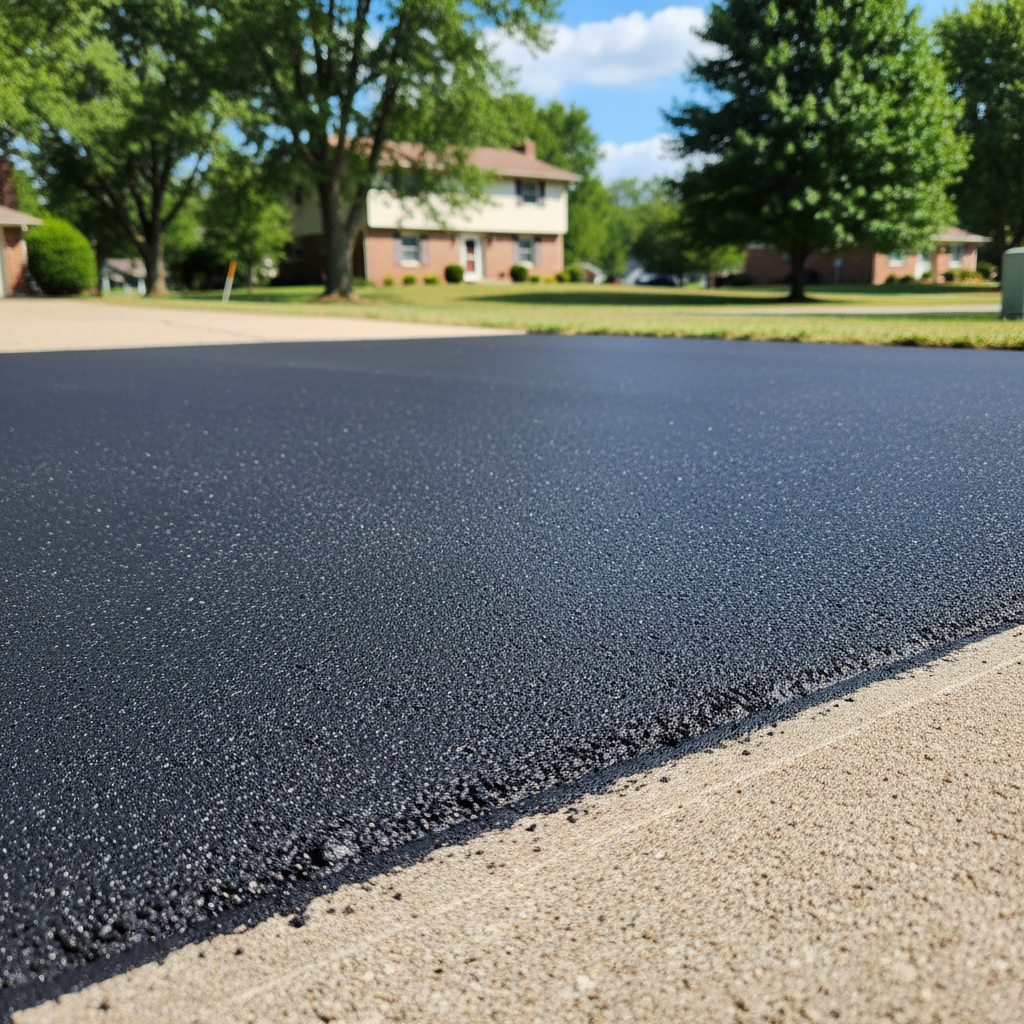 Completed slurry coating work at a residential property in Columbia, MO