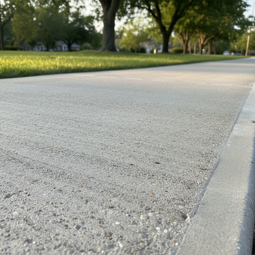 Completed concrete sidewalks work at a residential property in Gulfport, MS