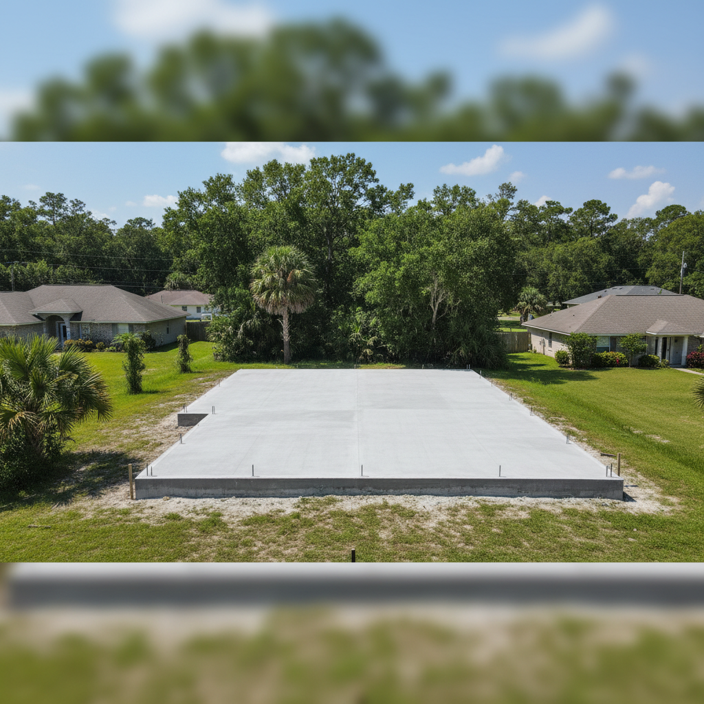 Completed concrete foundations work at a residential property in Gulfport, MS