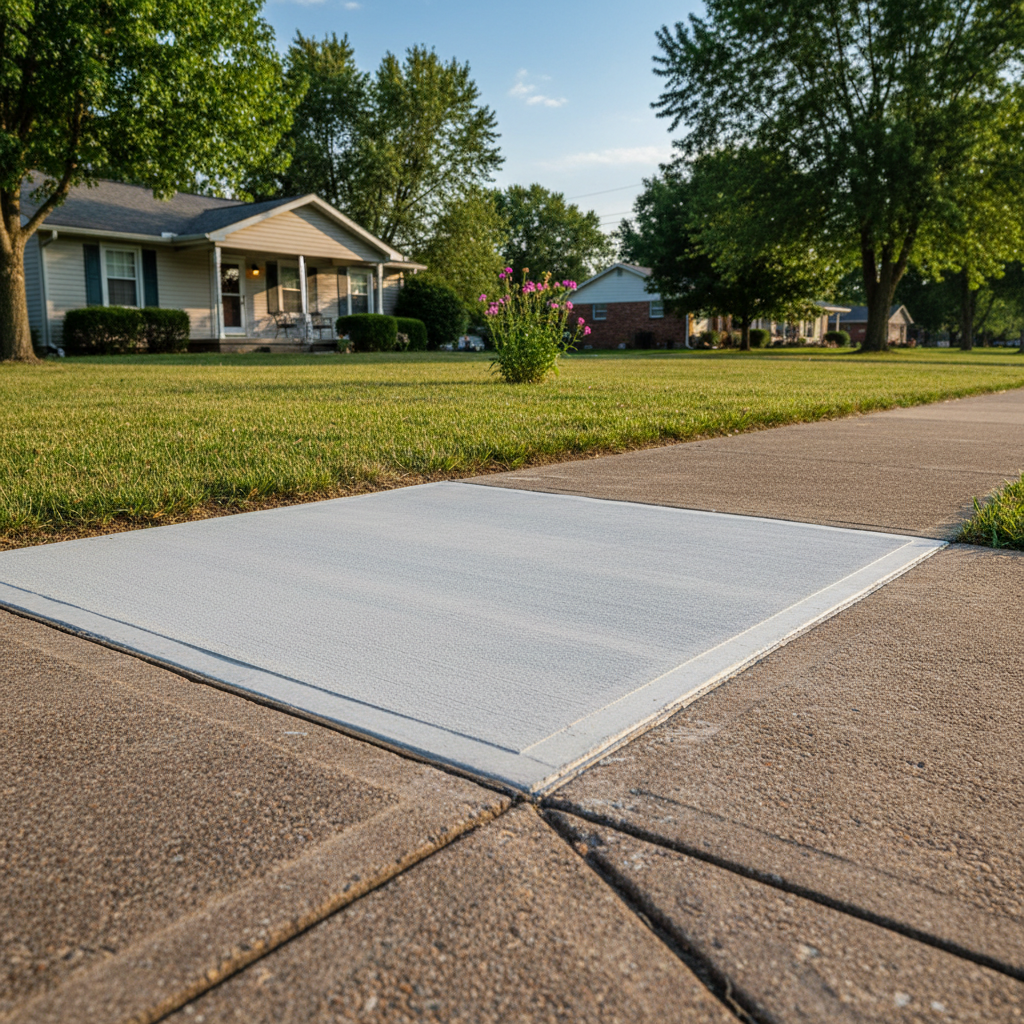 Completed concrete repair work at a residential property in Spokane, MO