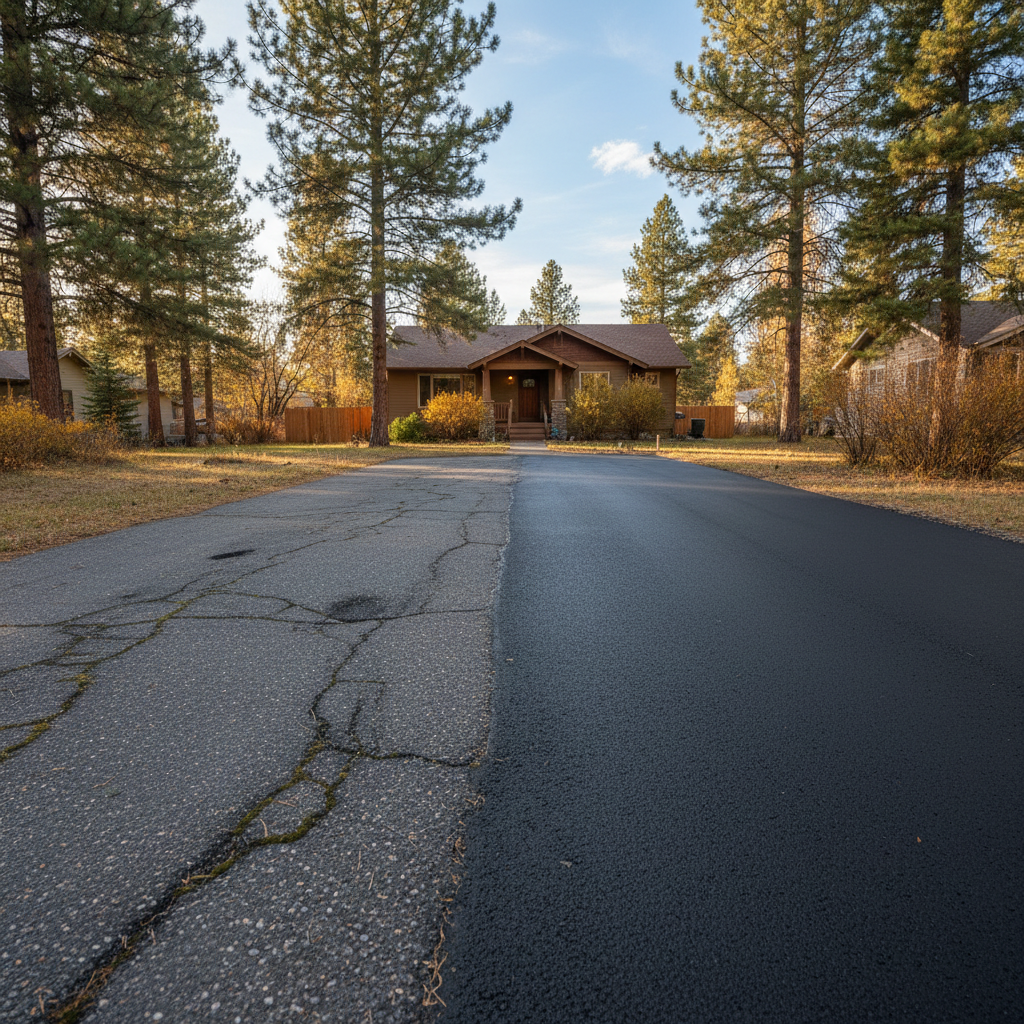 Completed slurry coating work at a residential property in Missoula, MT