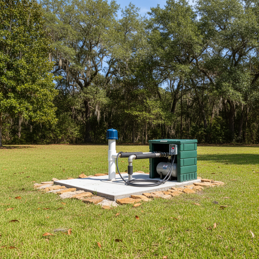 Completed pump installation work at a residential property in Gulfport, MS