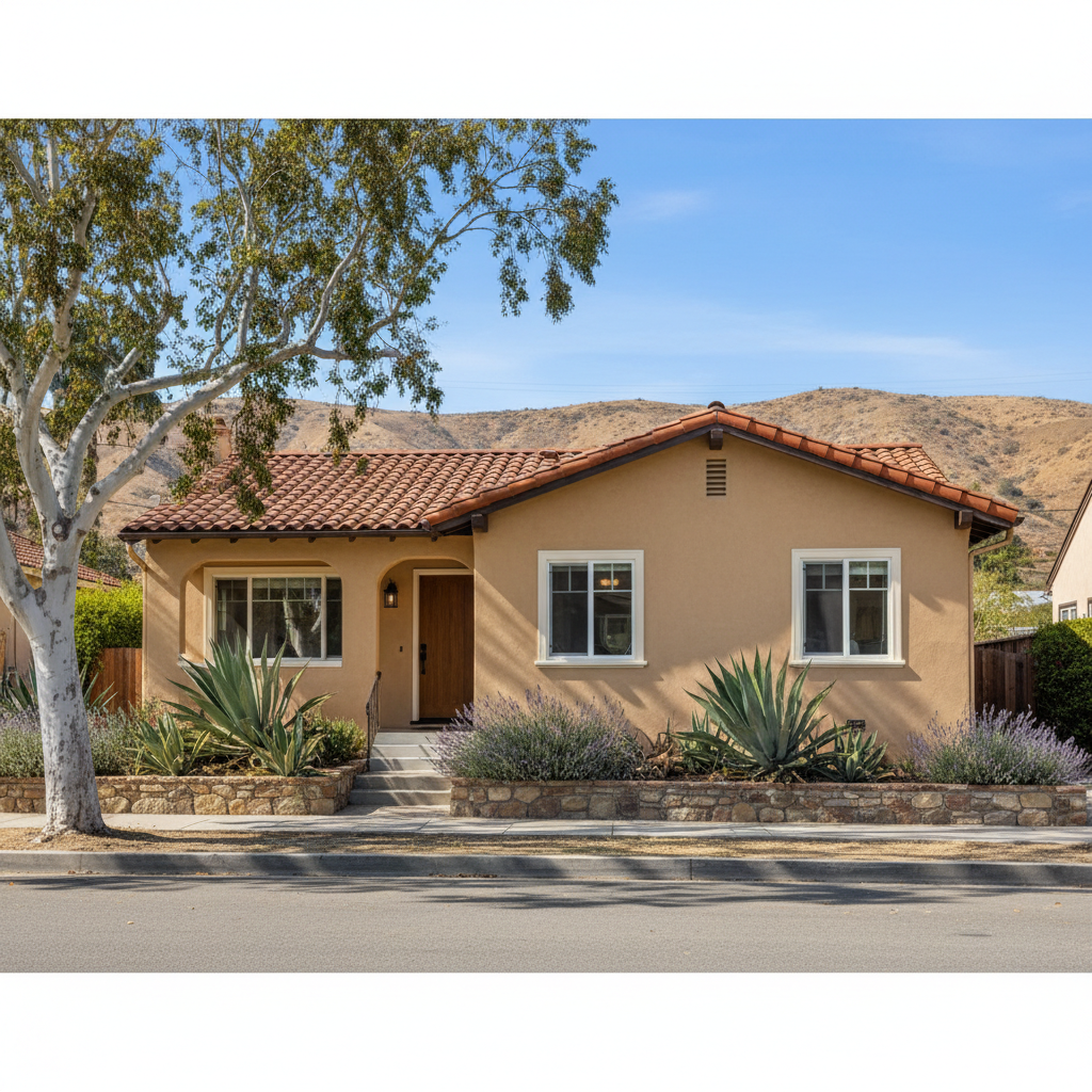 Completed residential stucco work at a residential property in Los Angeles, CA