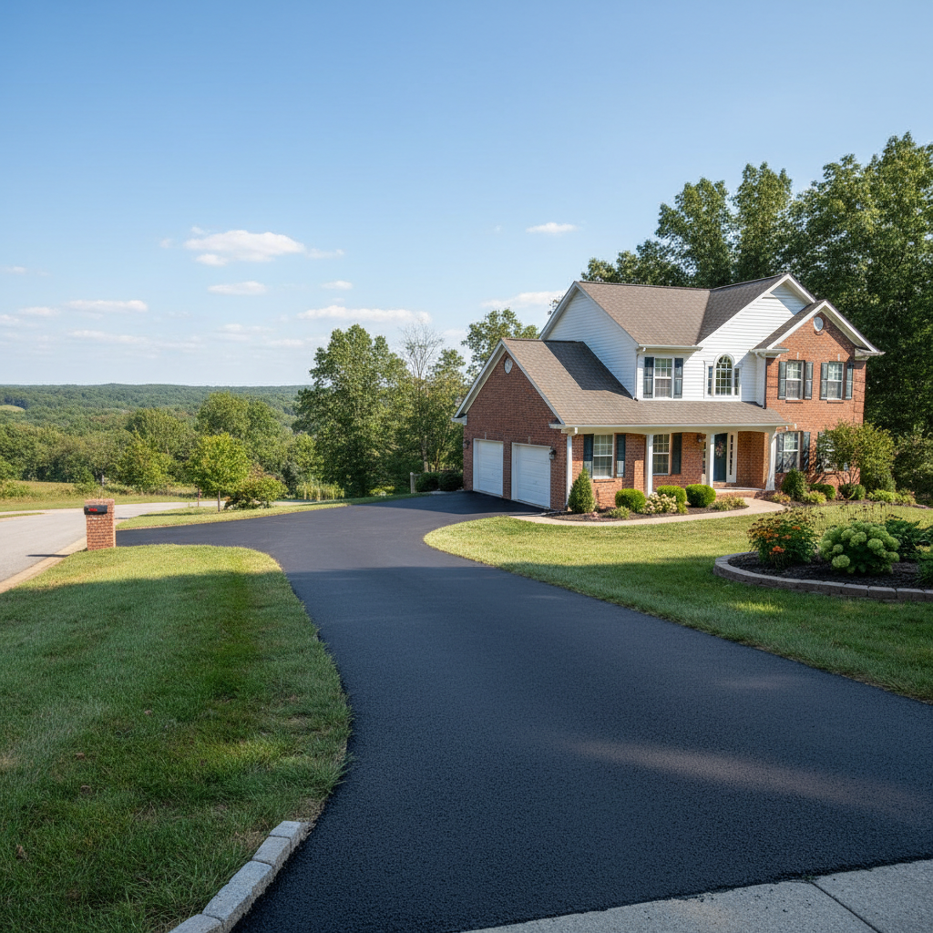 Completed residential asphalt work at a residential property in Columbia, MO