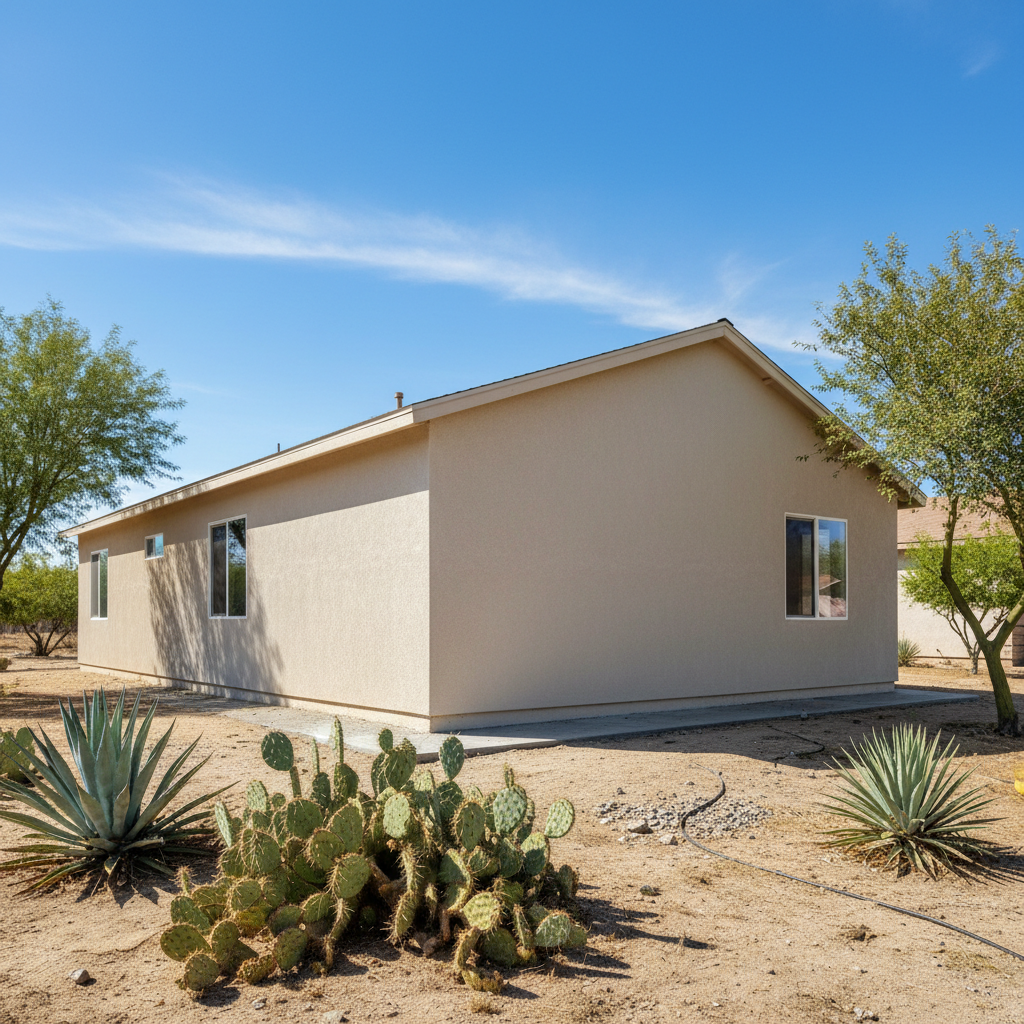 Completed stucco removal work at a residential property in Palmdale, CA