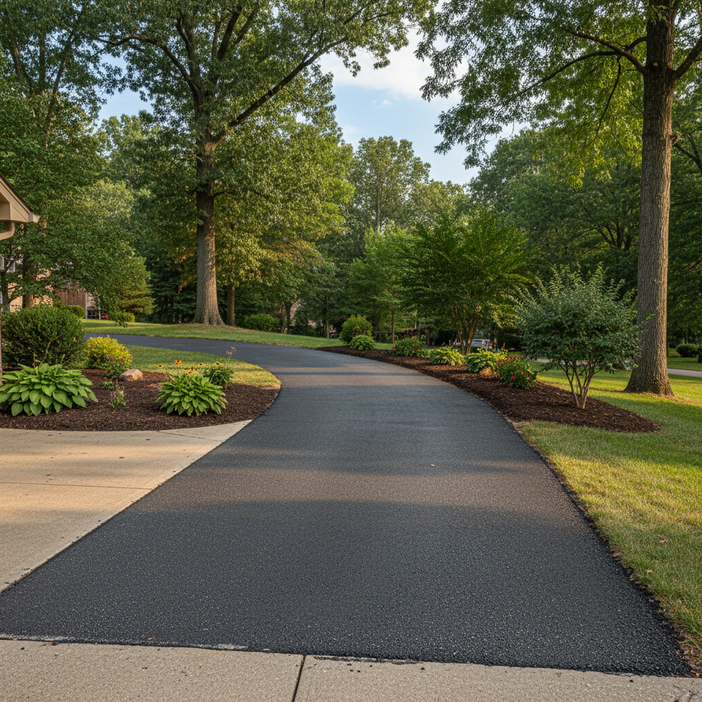 Completed asphalt milling work at a residential property in Columbia, MO