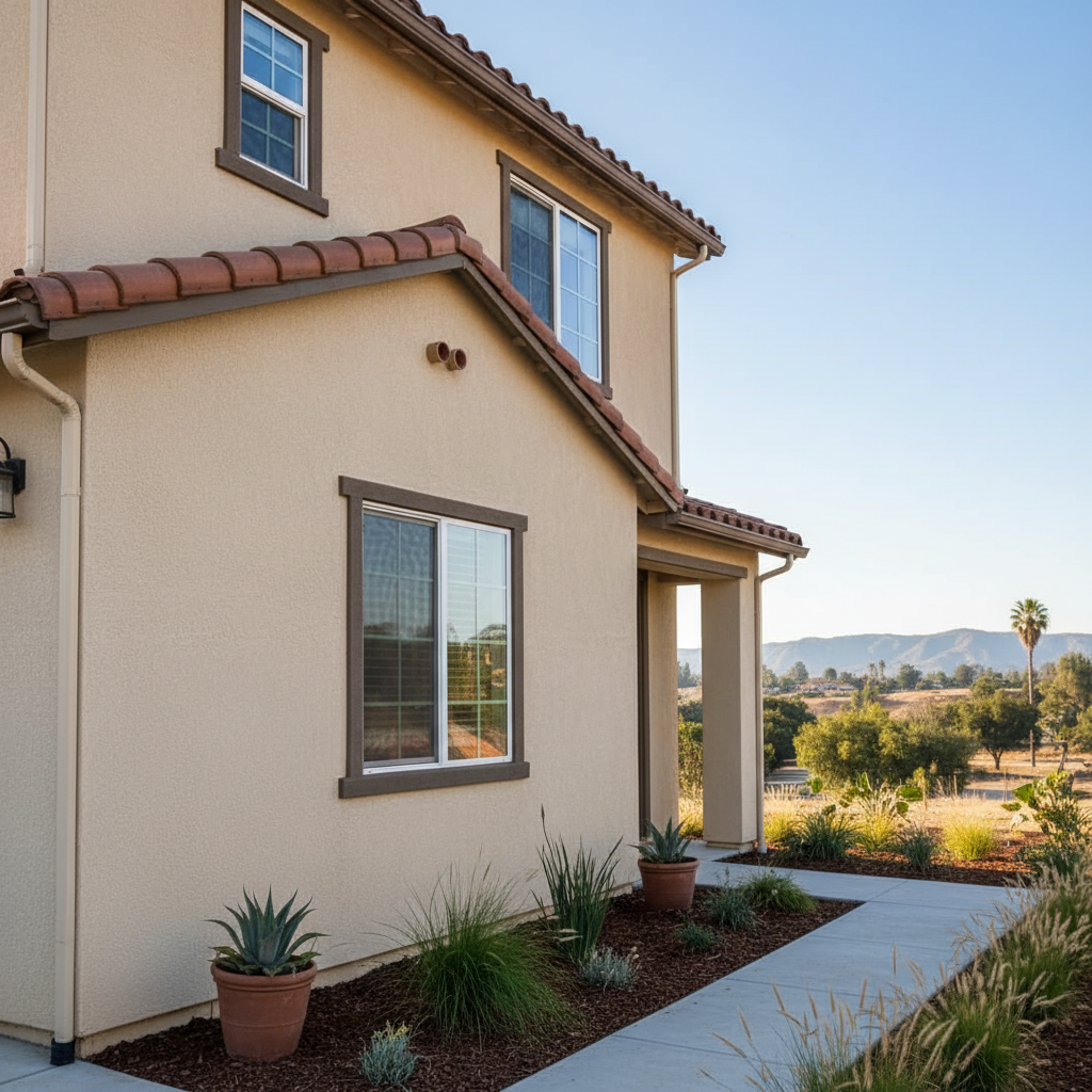 Completed stucco installation work at a residential property in North Hollywood, CA