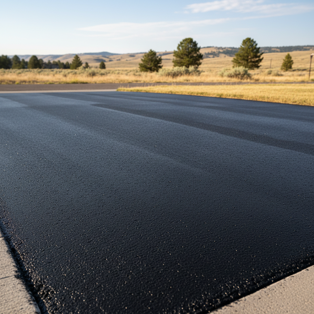 Completed asphalt sealcoating work at a residential property in Billings, MT