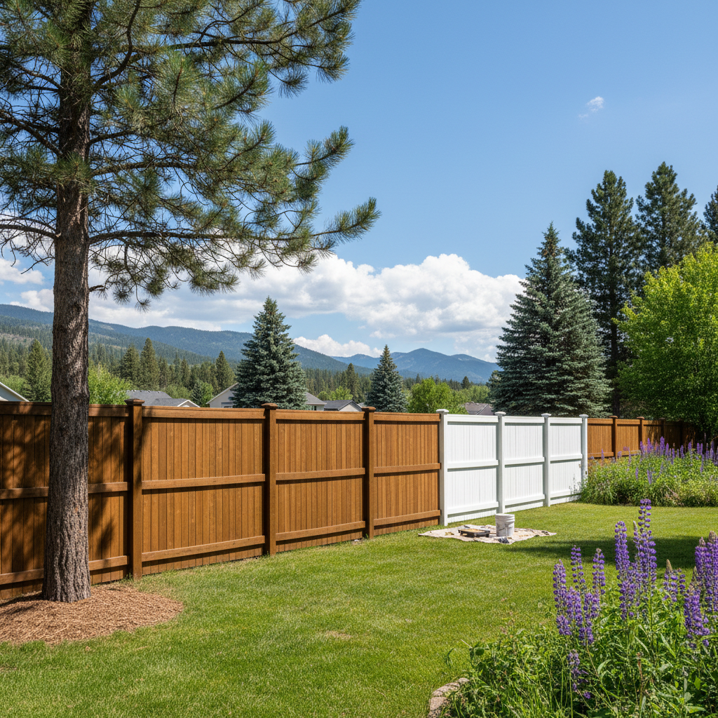 Completed fence staining and painting work at a residential property in Missoula, MT