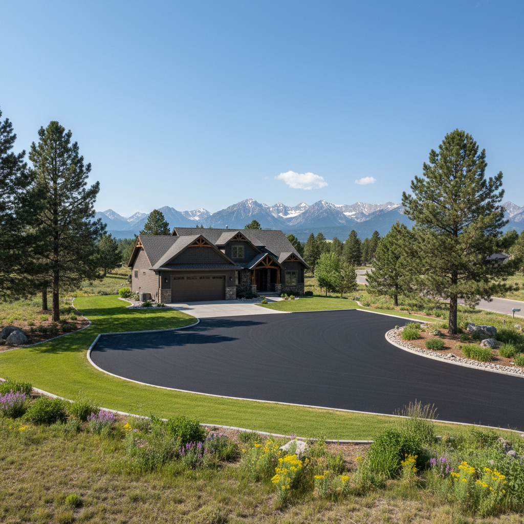 Completed asphalt paving work at a residential property in Missoula, MT