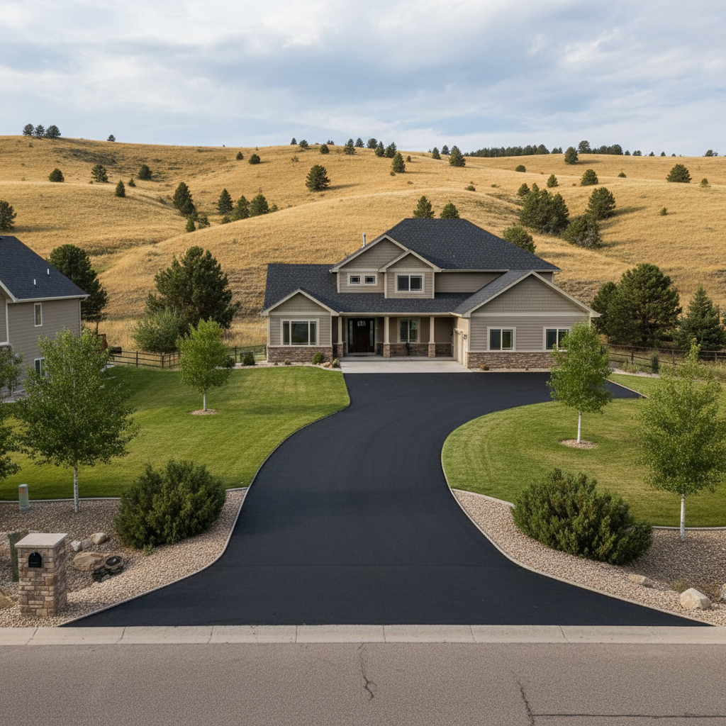 Completed residential asphalt work at a residential property in Billings, MT