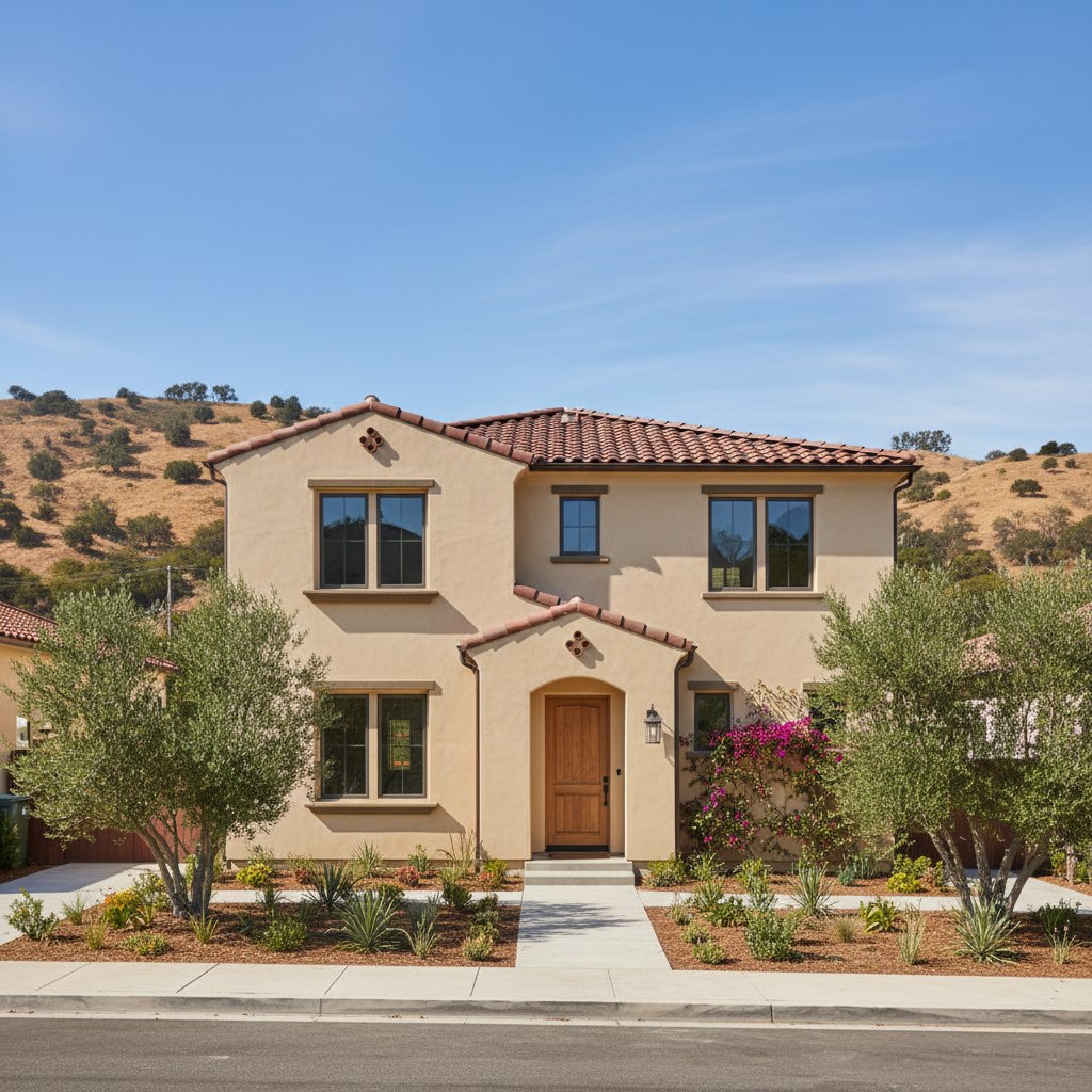 Completed residential stucco work at a residential property in Los Angeles, CA