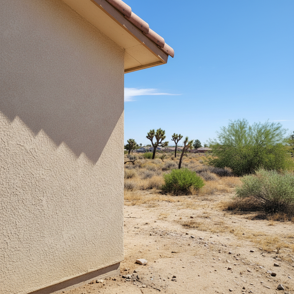 Completed stucco repair work at a residential property in Victorville, CA