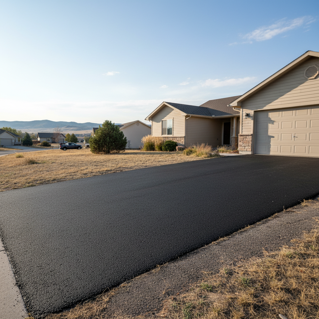 Completed asphalt patching work at a residential property in Billings, MT