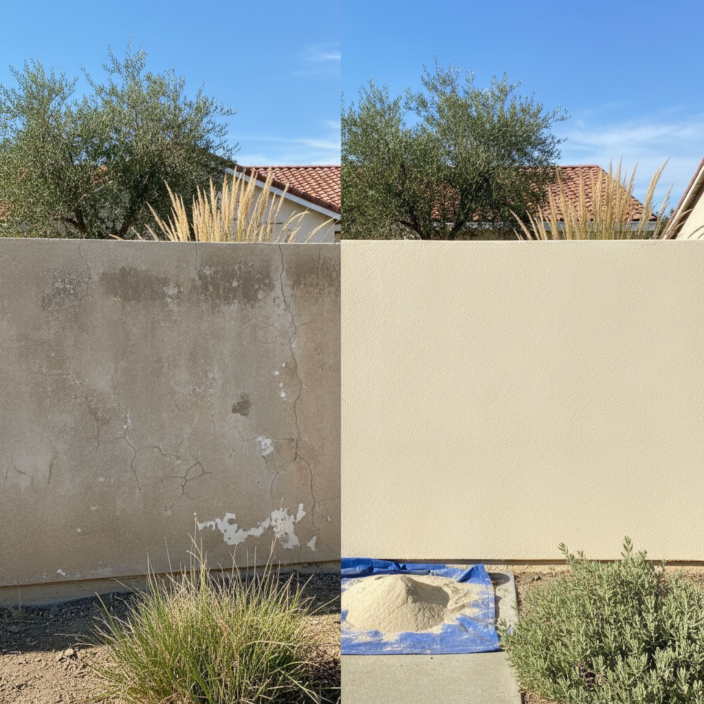 Completed stucco removal work at a residential property in Roseville, CA