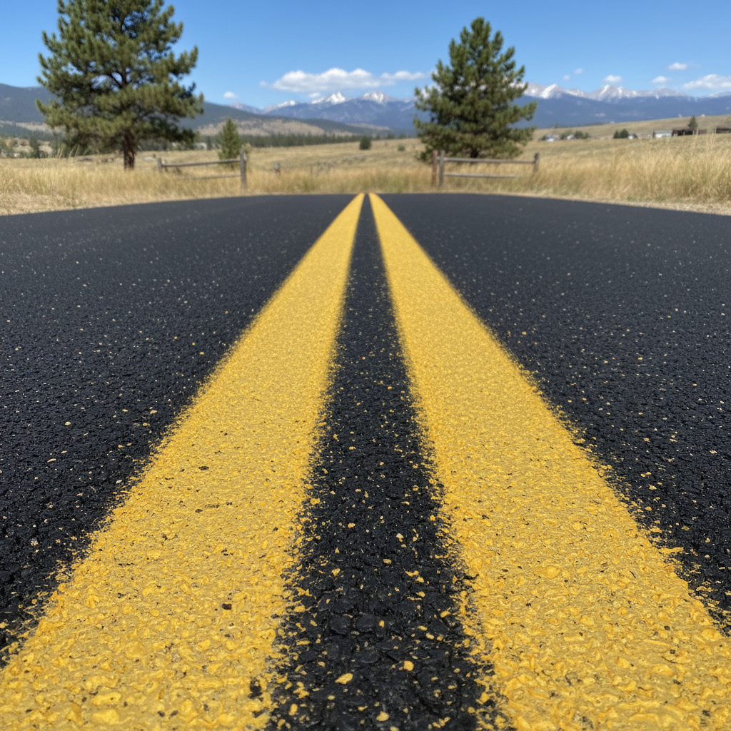 Completed asphalt striping work at a residential property in Missoula, MT