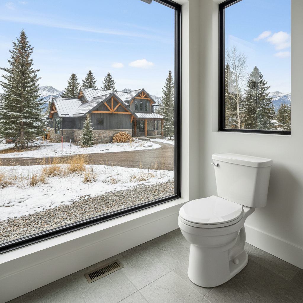 Completed toilet installation work at a residential property in Big Sky, MT