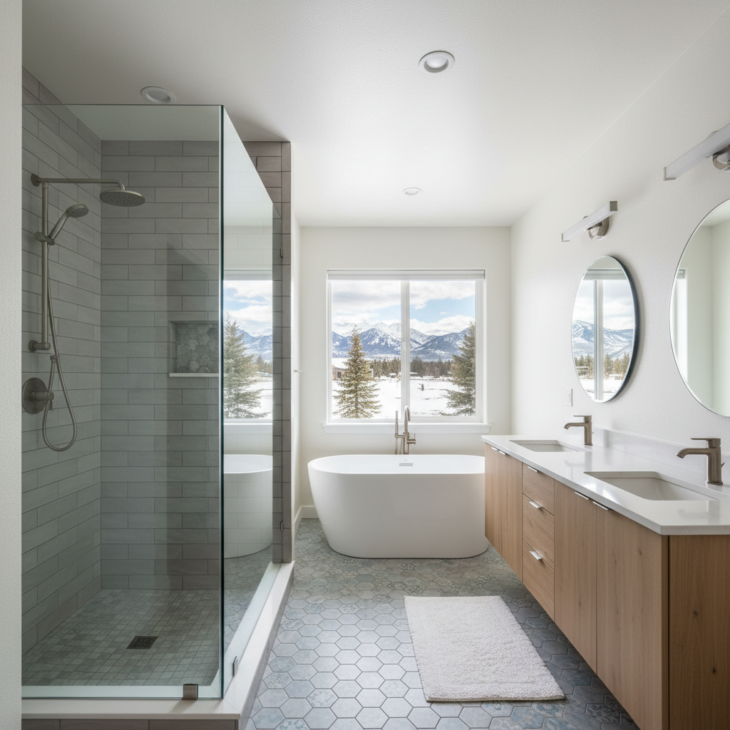 Completed bathroom modernization work at a residential property in Bozeman, MT