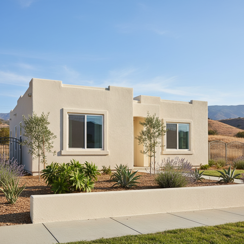Completed stucco installation work at a residential property in Temecula, CA