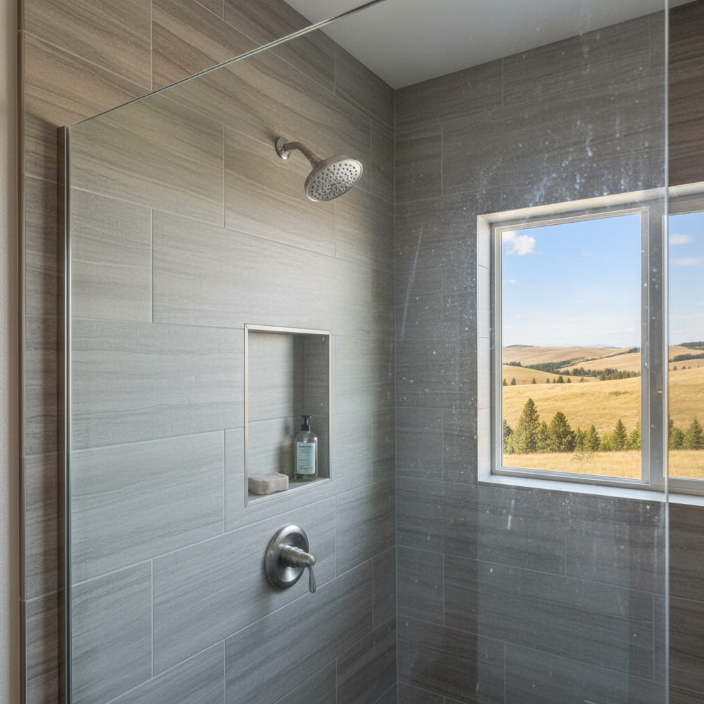 Completed shower replacement work at a residential property in Great Falls, MT
