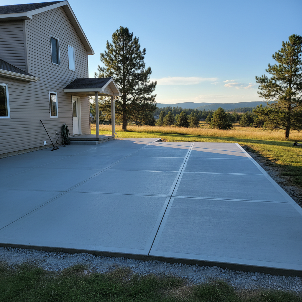 Completed concrete flatwork work at a residential property in Great Falls, MT