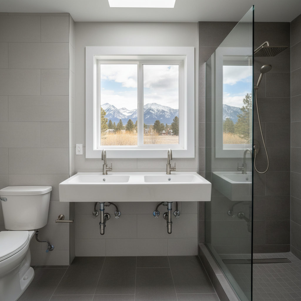 Completed plumbing work work at a residential property in Bozeman, MT