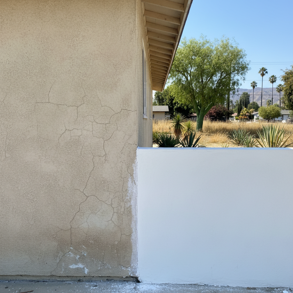 Completed stucco replacement work at a residential property in North Hollywood, CA