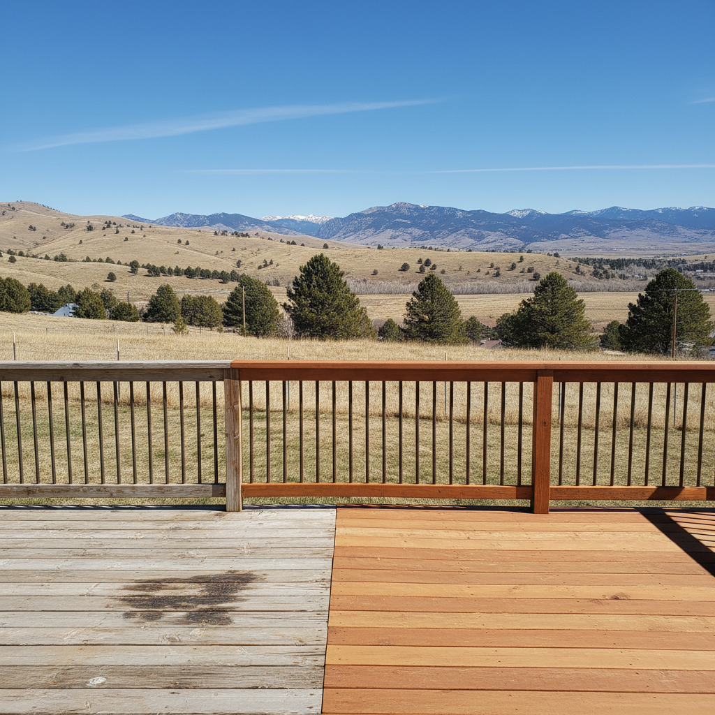 Completed deck railing installation work at a residential property in Billings, MT